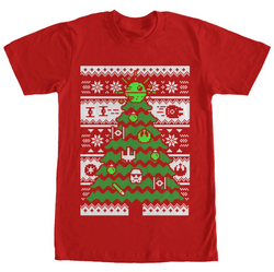 Star Wars Men's Ugly Christmas Sweater Tree Red T-Shirt